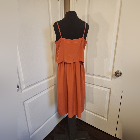 Orange Madewell Silk Dress Size 4 - Picture 4 of 12